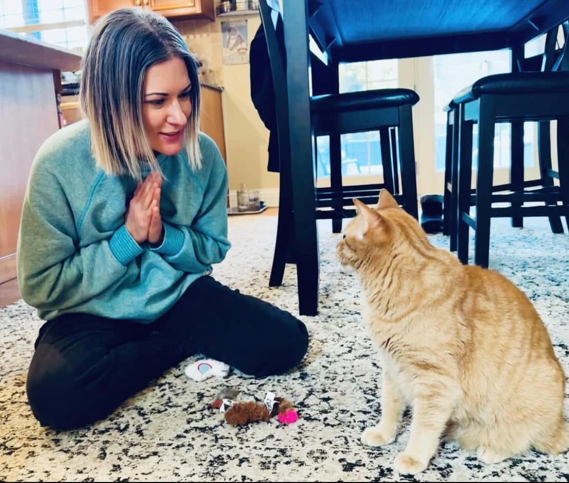 A quiet moment of Reiki with a cat